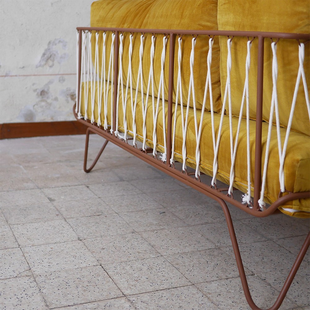 Canapé croisette en velours