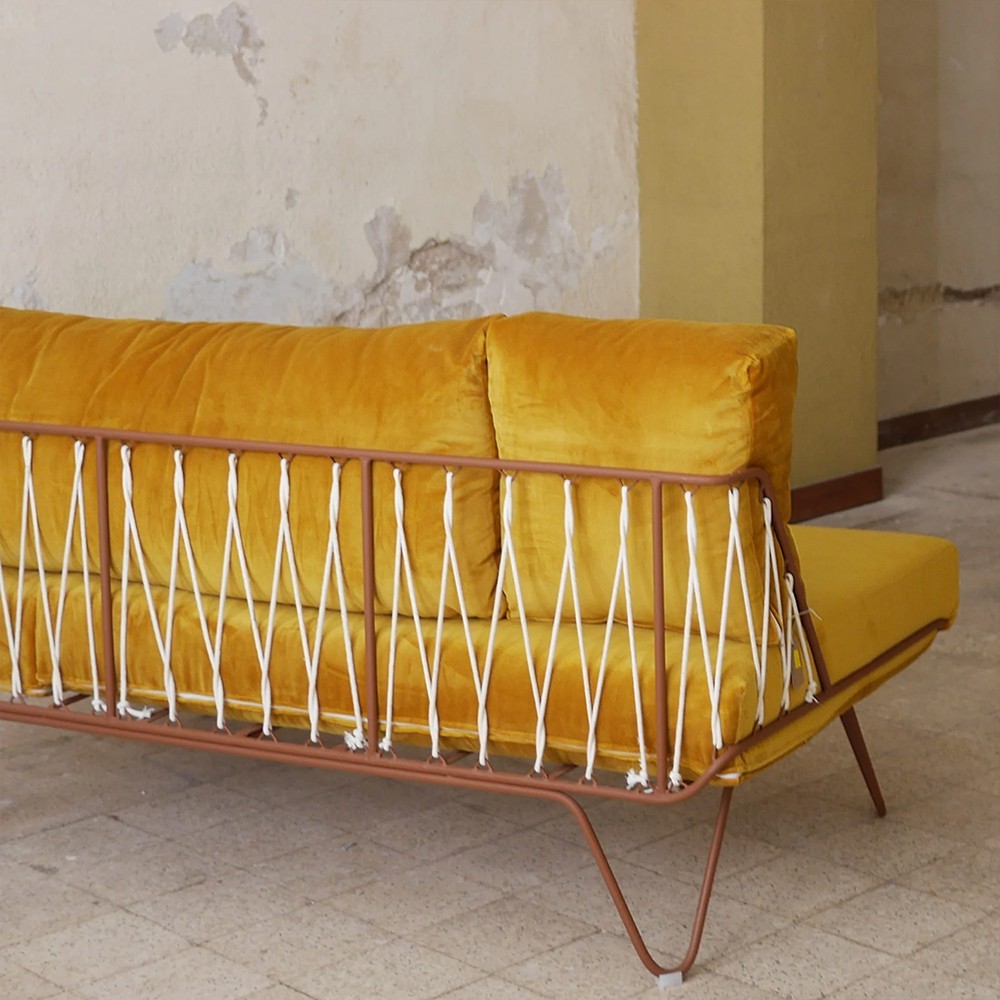 Canapé croisette en velours