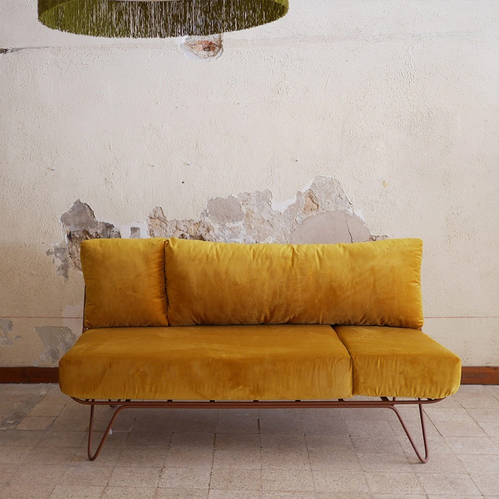 Canapé croisette en velours