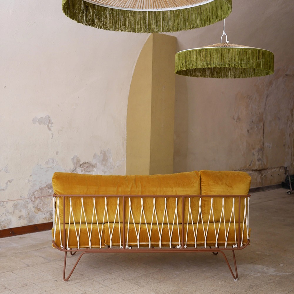 Canapé croisette en velours