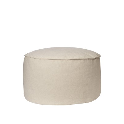 Pouf en coton Aun - Ø80 - Blanc cassé 2