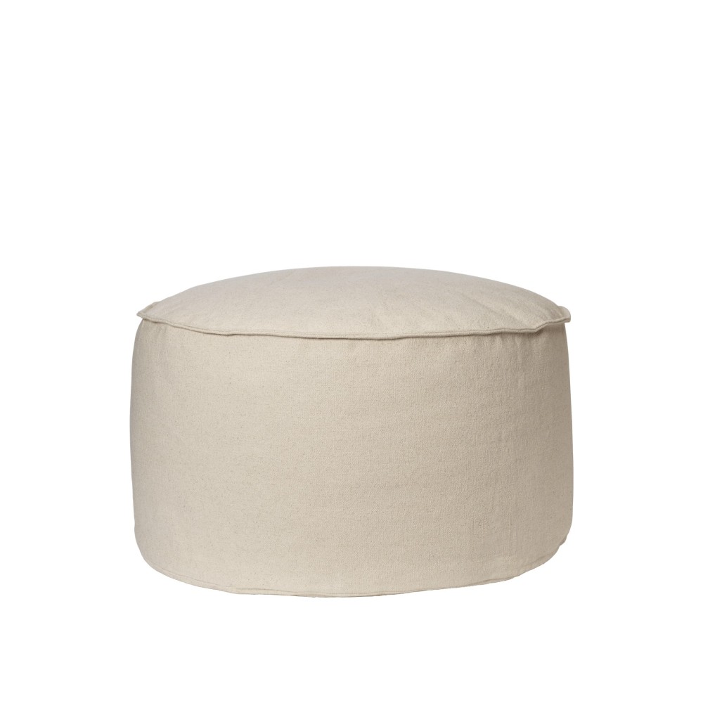 Pouf en coton Aun - Ø80 - Blanc cassé