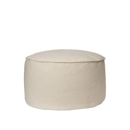 Pouf en coton Aun - Ø80 - Blanc cassé