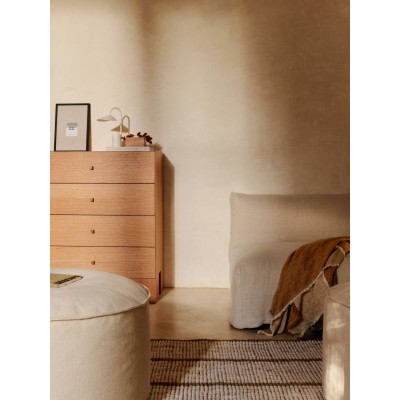 Pouf en coton Aun - Ø80 - Blanc cassé 2