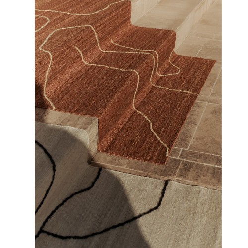 Tapis en jute Gesso-Terracotta