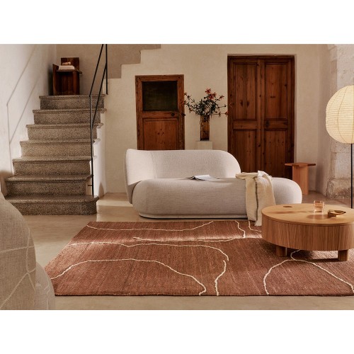 Tapis en jute Gesso-Terracotta