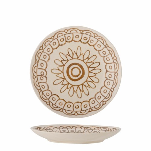 Assiette en érable, verte, en grès