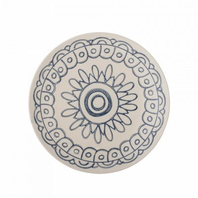 Assiette en érable, bleue, grès Bloomingville