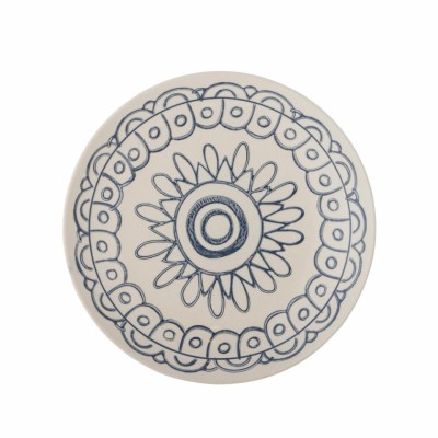 Assiette en érable, verte, en grès
