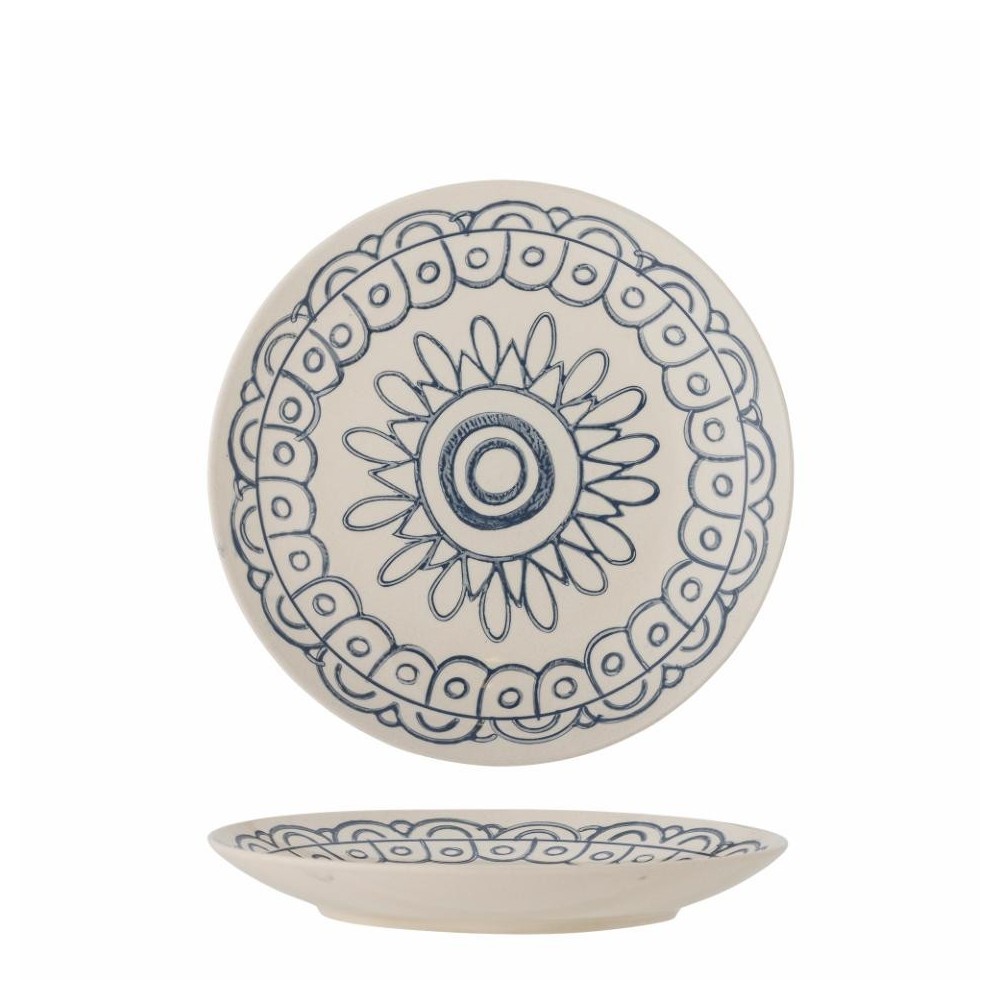 Assiette en érable, verte, en grès