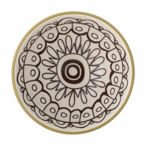 Assiette en érable, verte, en grès