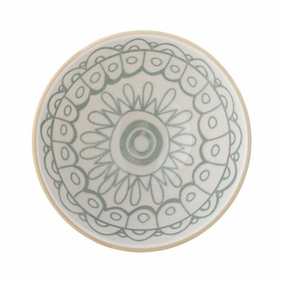 Assiette en érable, verte, en grès 2
