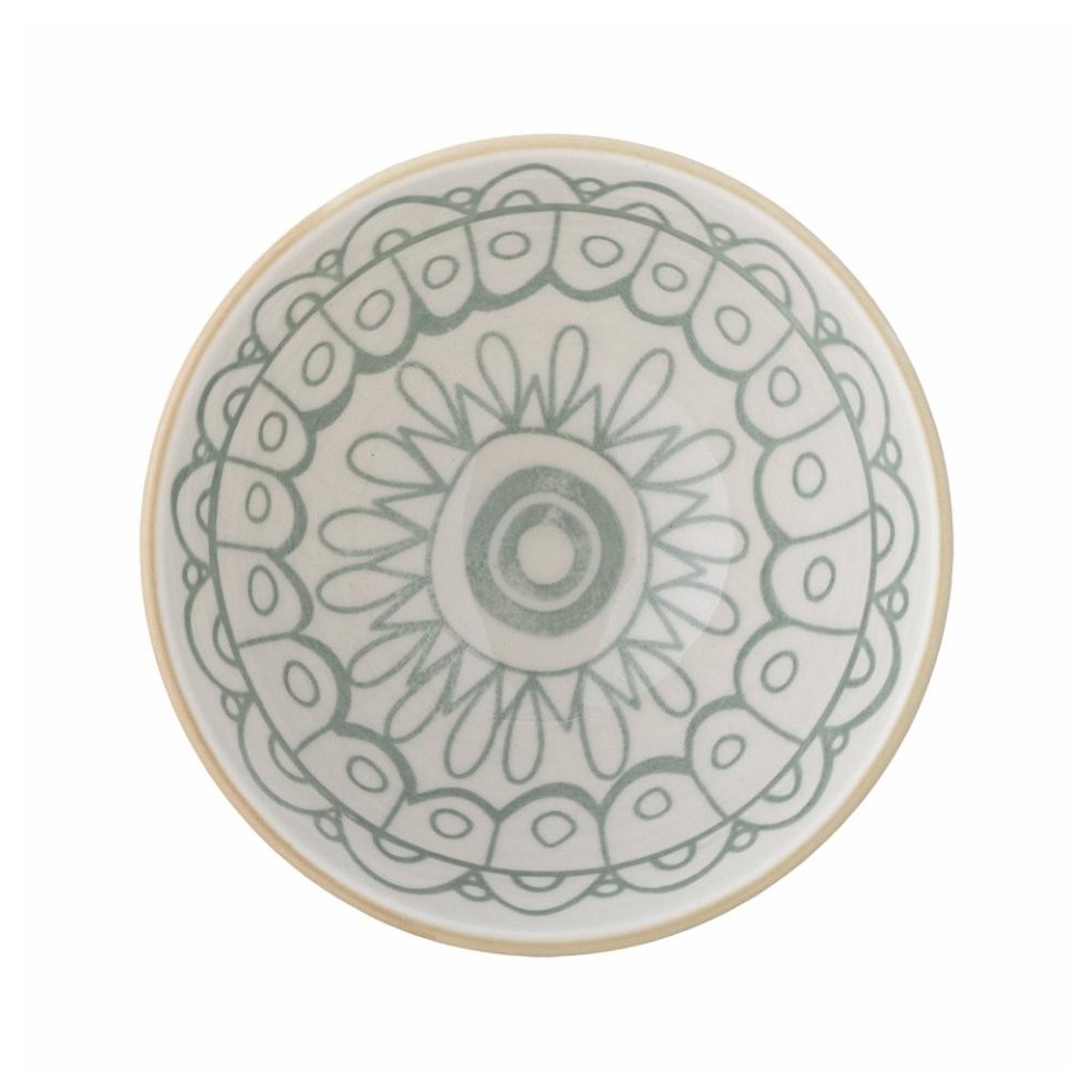 Assiette en érable, verte, en grès
