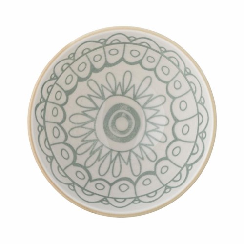 Assiette en érable, verte, en grès