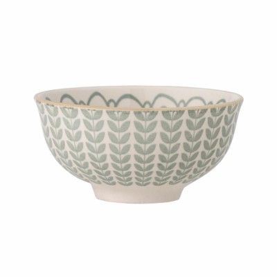 Assiette en érable, verte, en grès