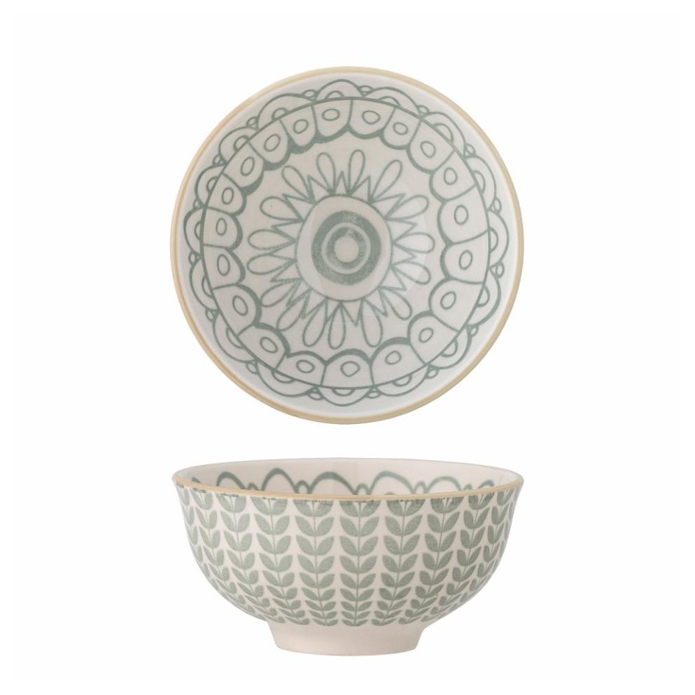 Assiette en érable, verte, en grès