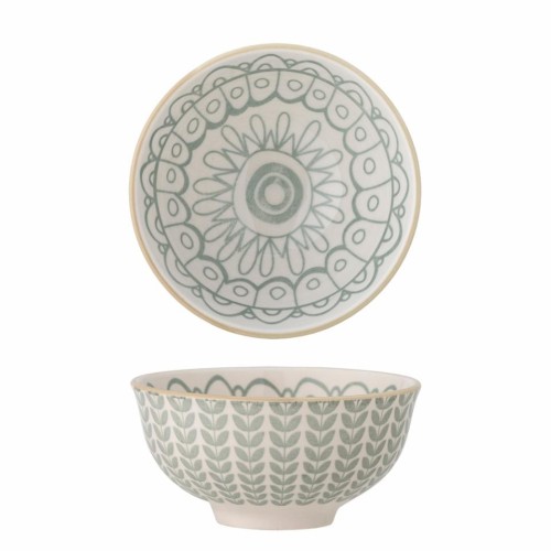 Assiette en érable, verte, en grès