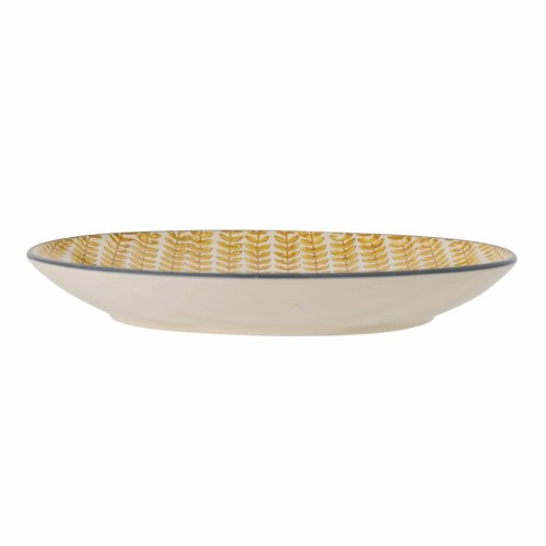 Assiette en érable, bleue, grès