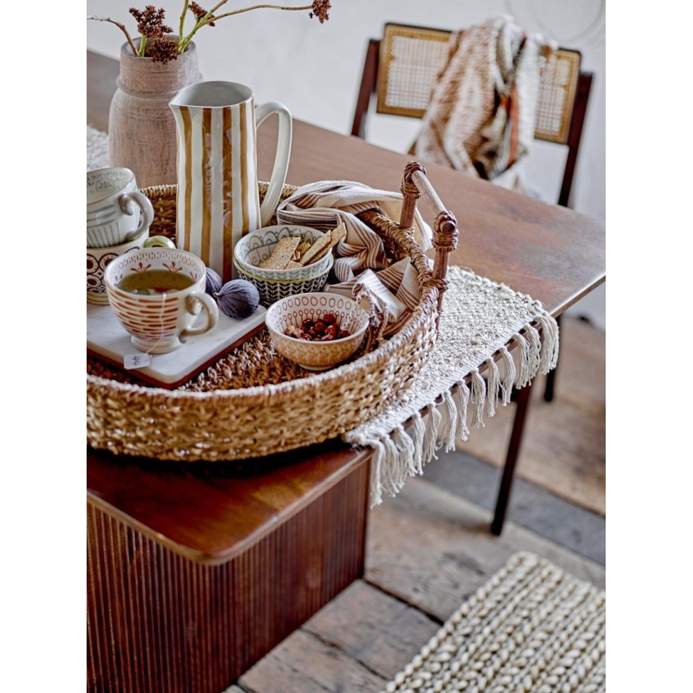 Assiette en érable, verte, en grès