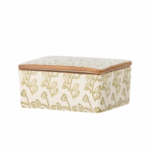 Maple butter dish, green, Stoneware