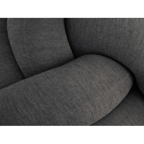 Pouf coussin à nœuds gris