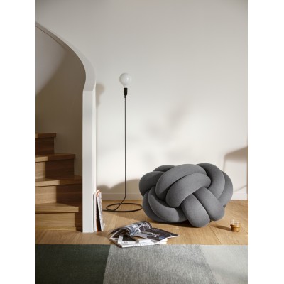 Grey knotted cushion pouffe 2