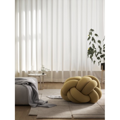 Pouf coussin à nœuds gris