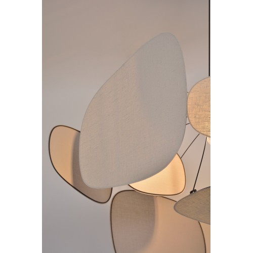 Scherm 70's XL hanglamp Berken linnen