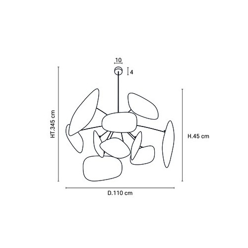 Pantalla 70's XL lámpara colgante Abedul lino