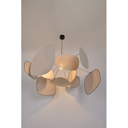 Screen 70's XL Hanging lamp Birch linen