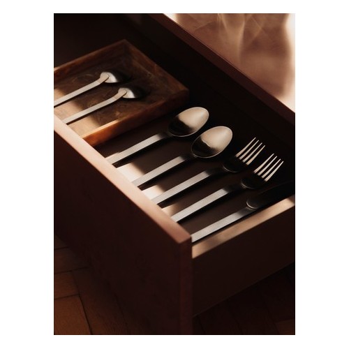 Table basse de rangement en ronce - Teinté foncé