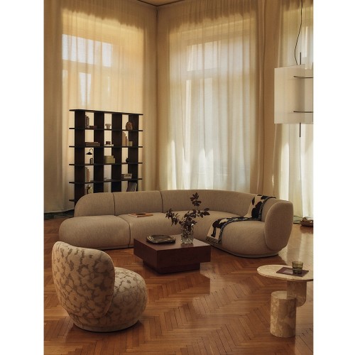 Table basse de rangement en ronce - Teinté foncé