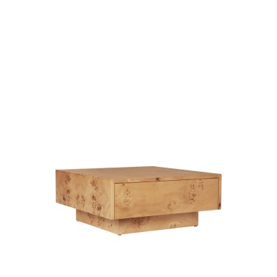 Mesa de centro con almacenaje en madera de raíz