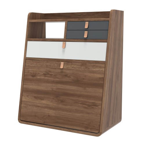 Scrivania a muro Gaston 60 cm, noce