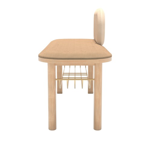Eustache bench, natural oak, Camel / Beige