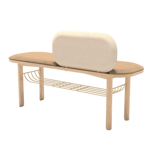 Bank Eustace, Natureiche, Camel / Beige