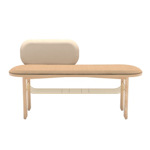 Banco Eustache, roble natural, Camel / Beige