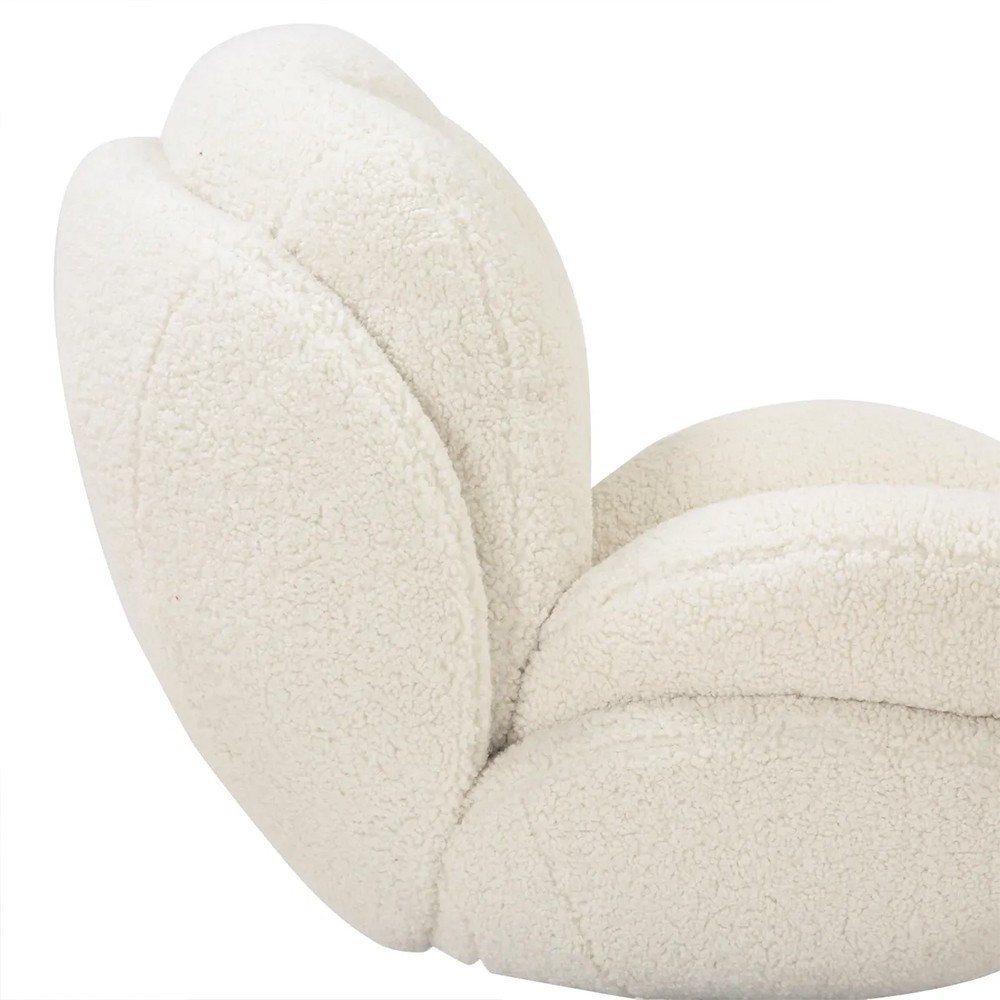 Fauteuil TOPI velours côtelé blanc