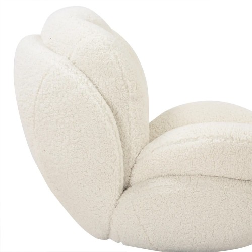 Fauteuil TOPI velours côtelé blanc