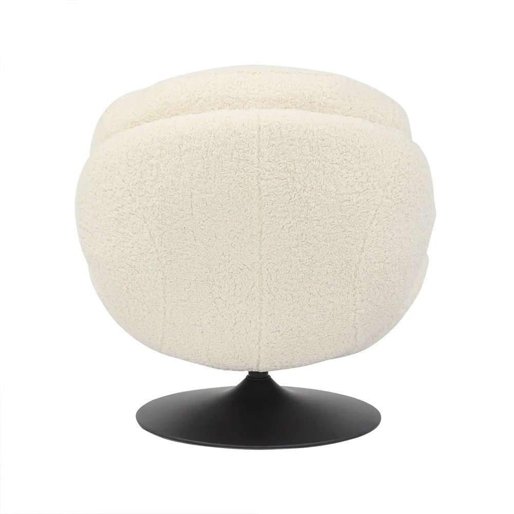 Fauteuil TOPI velours côtelé blanc