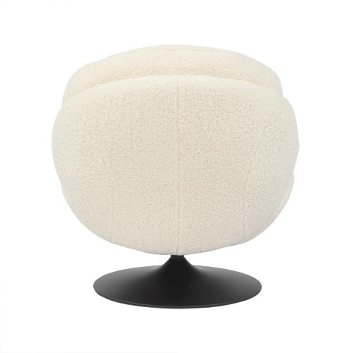 Fauteuil TOPI velours côtelé blanc