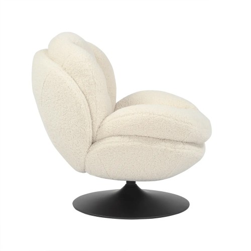 Fauteuil TOPI velours côtelé blanc