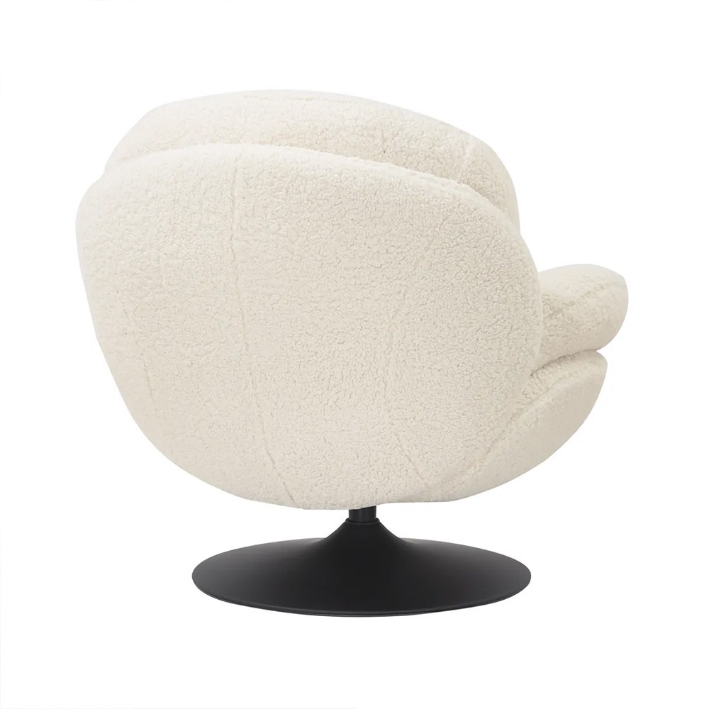 Fauteuil TOPI effet bouclette blanc