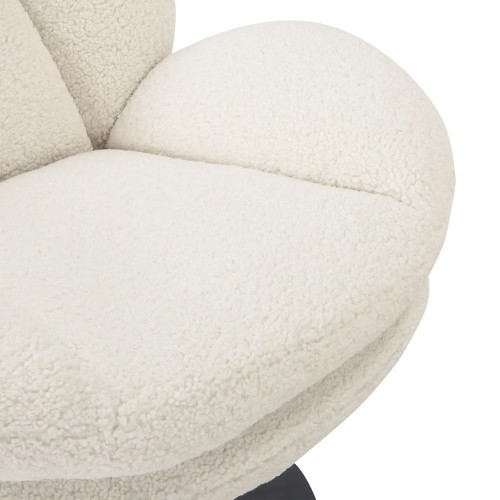 Fauteuil TOPI velours côtelé blanc