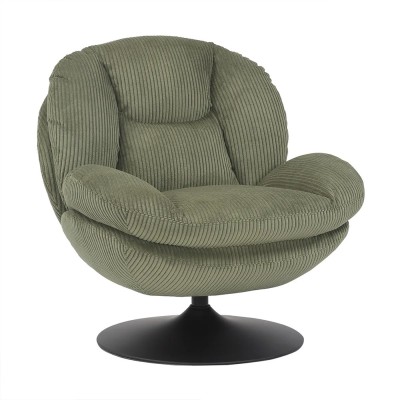 Fauteuil TOPI velours côtelé vert 2