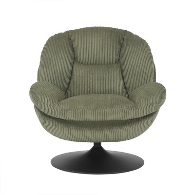 Fauteuil TOPI velours côtelé blanc Moodntone