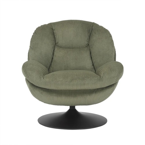 Fauteuil TOPI velours côtelé blanc