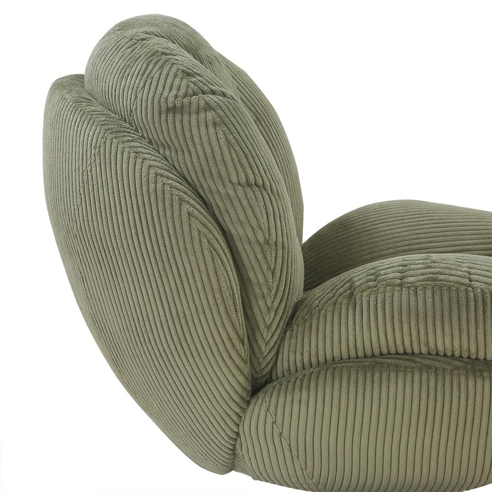Fauteuil TOPI velours côtelé blanc
