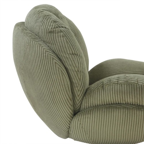 Fauteuil TOPI velours côtelé blanc