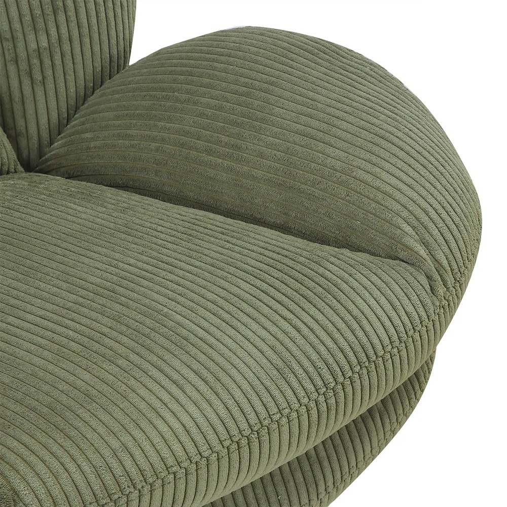 Fauteuil TOPI velours côtelé vert